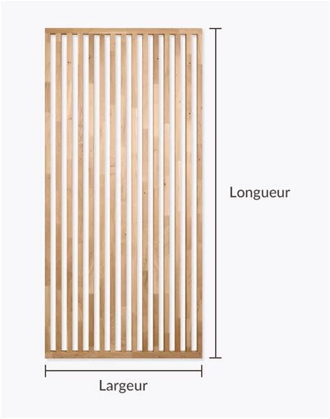 Schéma d'un claustra bois décoratif avec des tasseaux orientés différemment