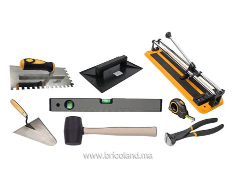 Outils d'un carreleur professionnel