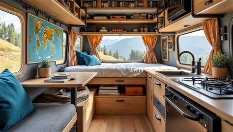 Aménagement intérieur d'un camping-car fonctionnel