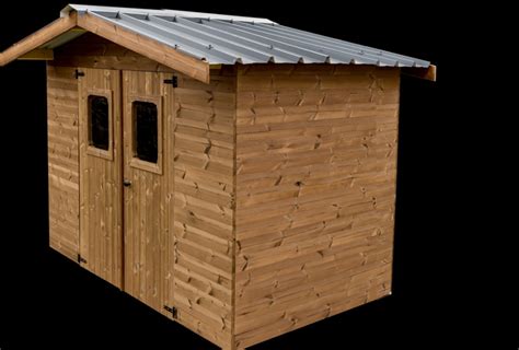 Abri de jardin en bois avec toit en bac d'acier