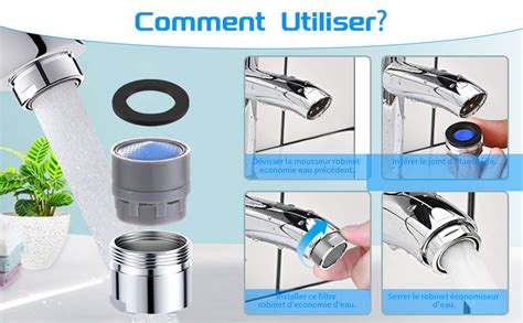 Schéma illustrant la technologie QuickClean sur un mousseur de robinet