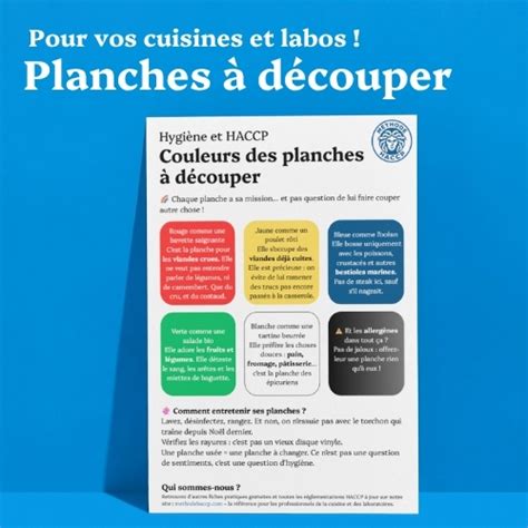 Schéma expliquant les normes HACCP pour les planches à découper