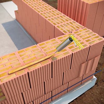 Schéma de montage d'une brique Monomur