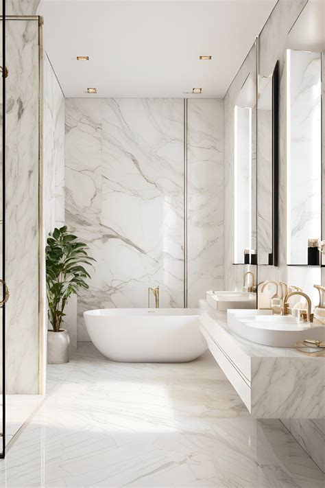 Salle de bain luxueuse avec marbre italien et équipements haut de gamme