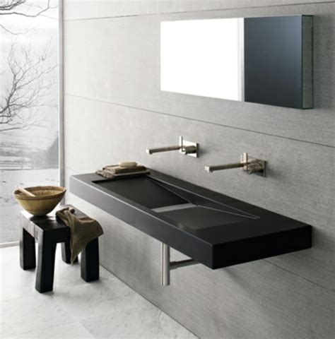 salle de bain moderne avec lavabo rectangulaire