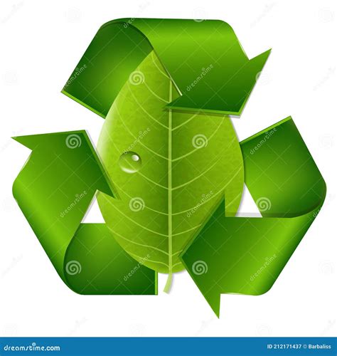 Symbole de recyclage avec une feuille d'arbre