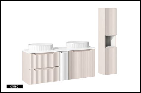 Exemple de meuble sous vasque avec tiroirs et portes