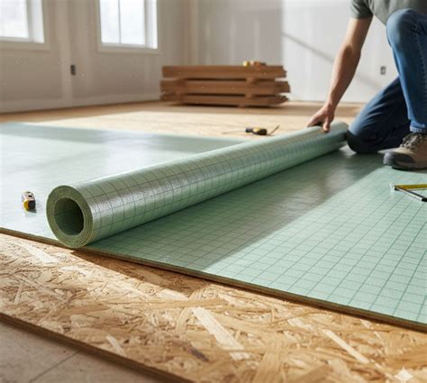 Image d'une personne déroulant une sous-couche parquet