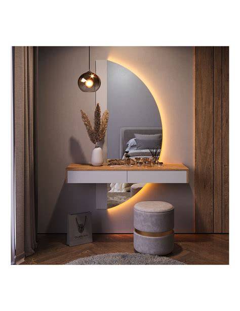 Console murale d'entrée avec vide-poches et miroir