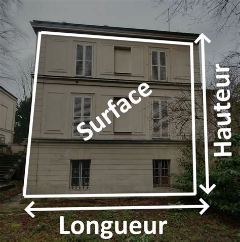 Schéma de calcul de surface d'un mur
