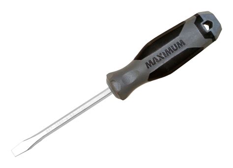 Tournevis ancien à tête plate avec manche en bois