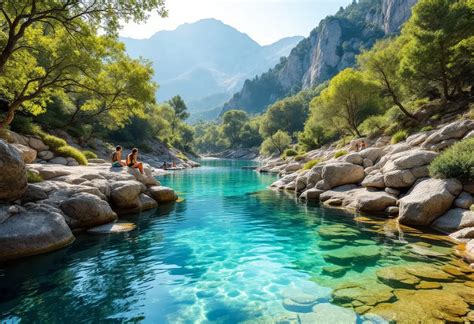 Piscine naturelle de granit rose dans la vallée du Fango