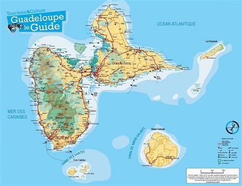 Carte de la Guadeloupe avec les zones mentionnées