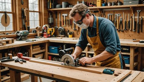 Artisan menuisier travaillant le bois