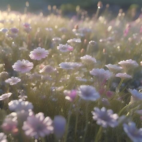 Champ de fleurs sauvages à la lumière du soleil