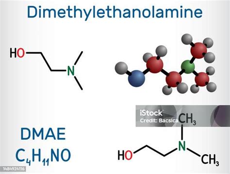 Structure de la diméthyléthanolamine (DMEA)