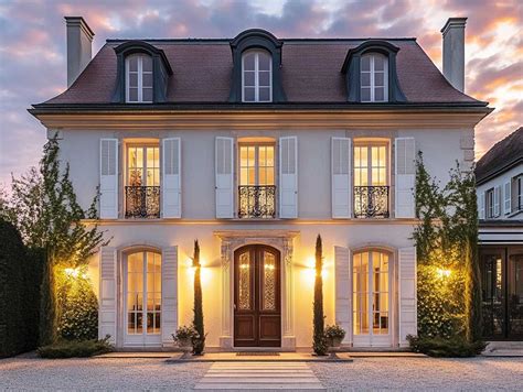 Façade d'une maison avec des fenêtres modernes et un portail élégant