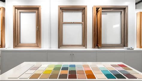 Intérieur d'un showroom présentant divers modèles de fenêtres et portes