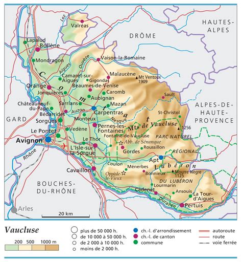 carte du département du Vaucluse avec Saint-Saturnin-lès-Avignon mis en évidence