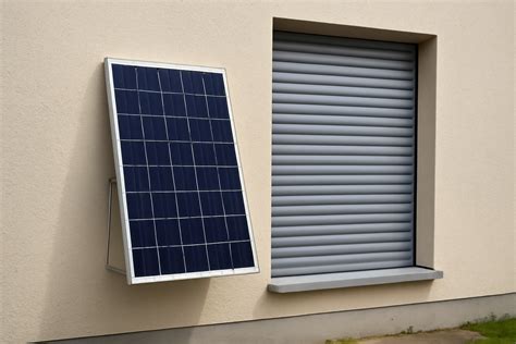 Panneau solaire sur un volet roulant