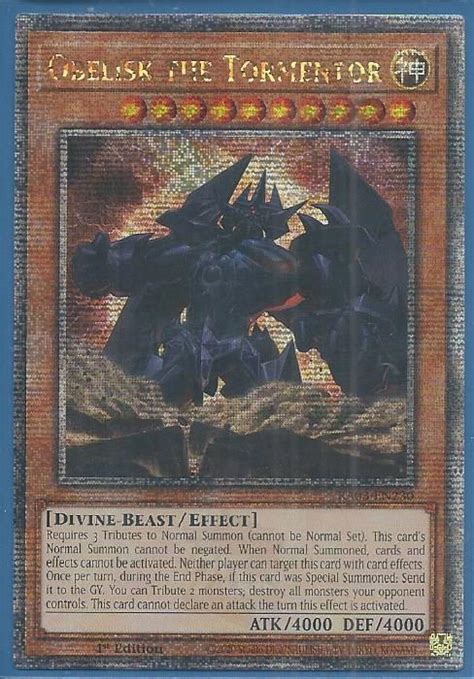 Obelisk the Tormentor Quarter Century Secret Rare card