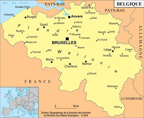 Carte montrant des villes belges mentionnées dans les annonces