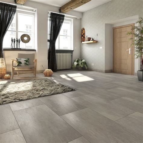 Carrelage marron et beige dans un salon moderne