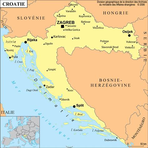 Carte de localisation de Solin en Croatie