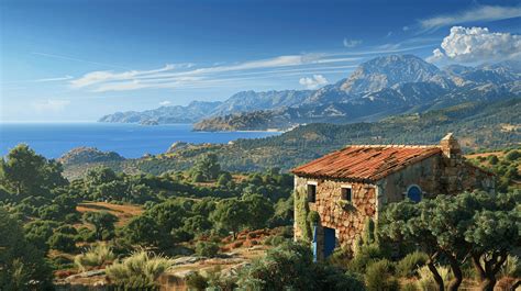 Paysage côtier corse avec une clôture