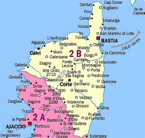 Carte de la Haute-Corse (2B)