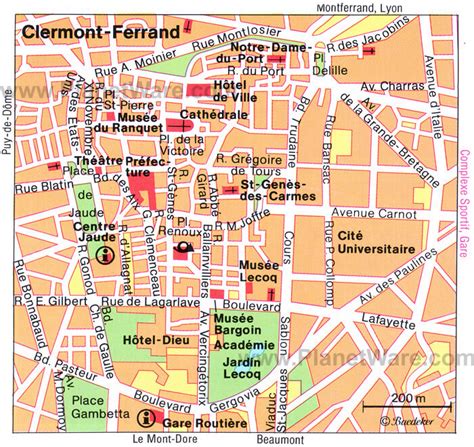 Carte de Clermont-Ferrand avec des icônes représentant des maisons