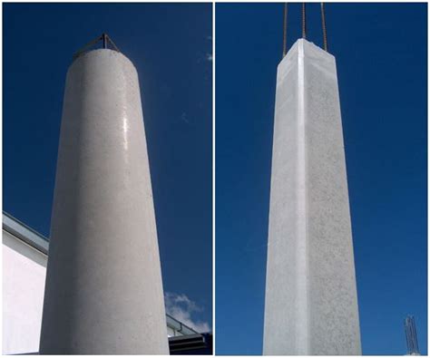 Poteaux en béton extérieur avec un crépi fini