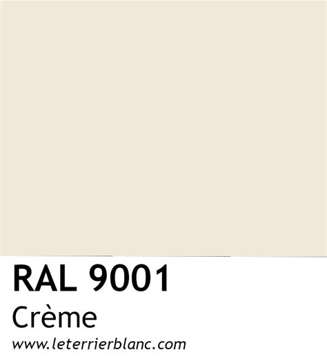 Palette de couleurs RAL avec le blanc crème RAL 9001 mis en évidence