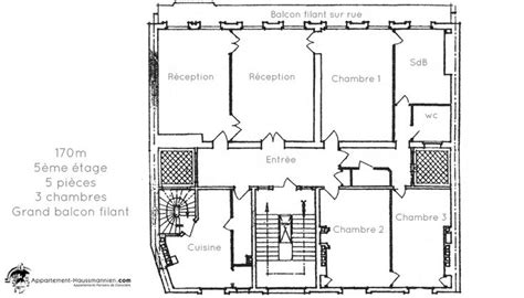 Plan d'un appartement haussmannien typique