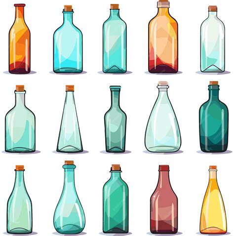 Mosaïque de différentes vasques en verre aux formes et couleurs variées