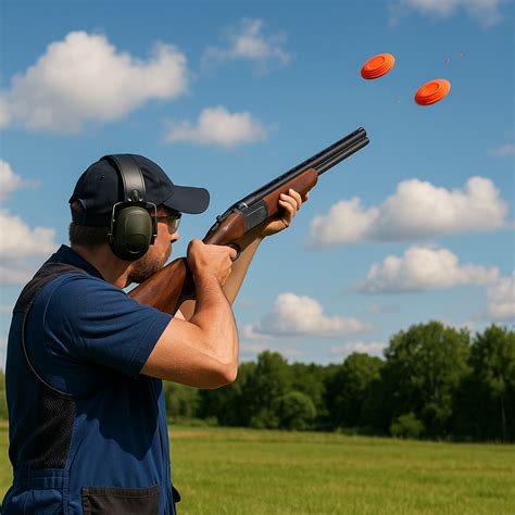 Tireur de ball trap en action