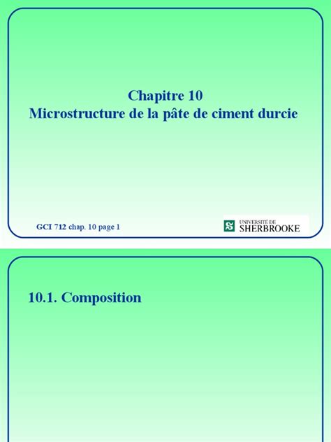 Microstructure de pâte de ciment traitée aux ultrasons