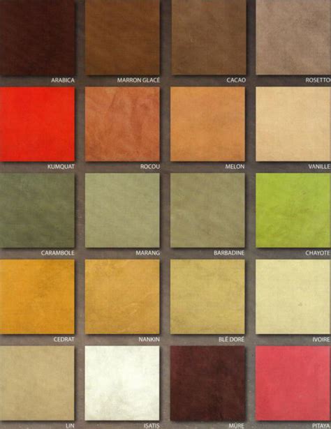 Palette de couleurs du béton ciré