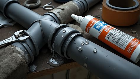 Application de colle PVC sur un raccord d'évacuation