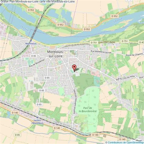 Carte de Montlouis-sur-Loire avec un point d'intérêt pour la menuiserie Gervais