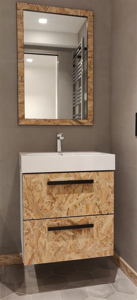 Meuble vasque en OSB traité pour la salle de bain