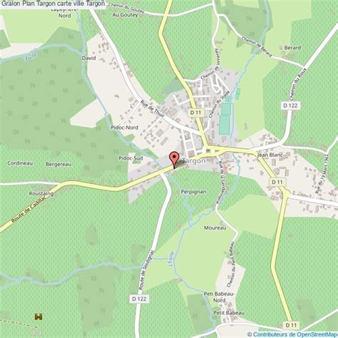 Carte de Targon avec les garages indiqués