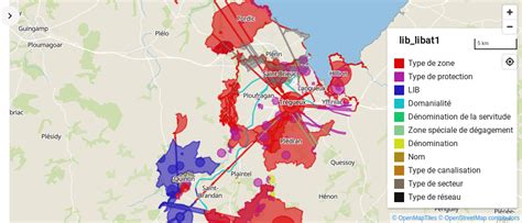 Carte schématique des servitudes de réseaux en milieu urbain