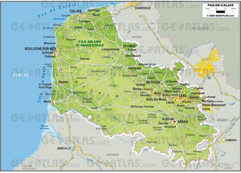 Carte du département du Pas-de-Calais