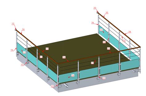 Schéma de montage d'un garde-corps sur pattes Z