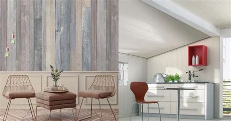 Lambris PVC posé horizontalement dans un salon moderne