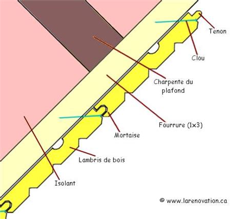 Schéma détaillé de la pose d'une lame de lambris horizontal