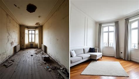 Intérieur d'un appartement ancien avec potentiel de rénovation