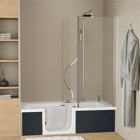 Schéma d'une baignoire-douche combinée avec ses composants