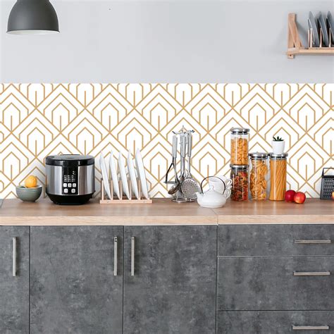 Crédence de cuisine avec motifs géométriques